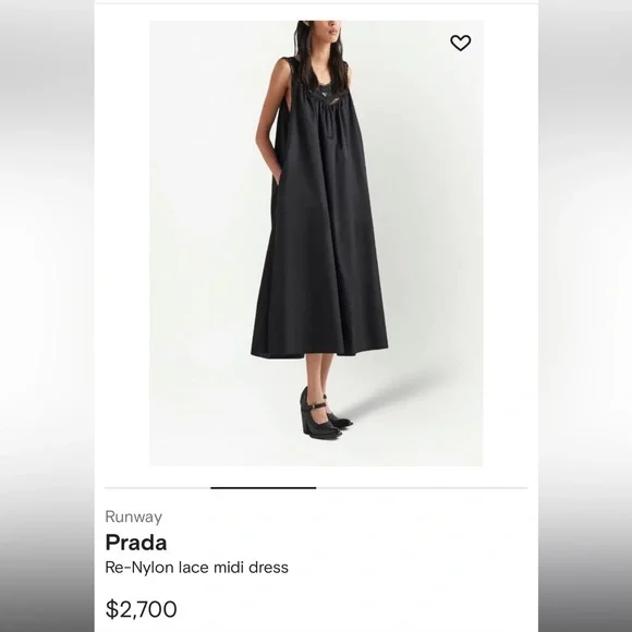 ワンピースその他 Prada Black midi dress with lace details Prada | Dresses | Prada Renylon Lace Midi Dress New Season